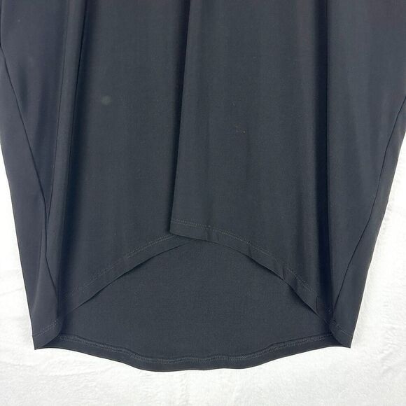 Joseph Ribkoff Silky Knit Cocoon Dress Size 8 Black Short Sleeve Hi Low - Picture 4 of 5